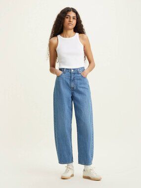 Levi's Mid Wash Balloon Leg High Waisted Loose Jeans Size 25